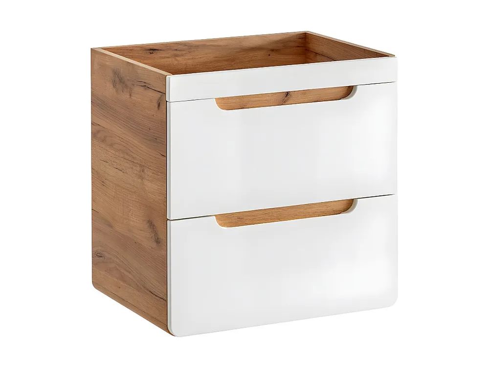 Hangend wastafelmeubel - Naturelkleur en wit - 60 cm - ARUBA - Koop nu zonder meer online
