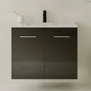 Hangende wastafel - Zwart - 60 cm - LAURINE - Koop nu schappelijk uw online meubelshop