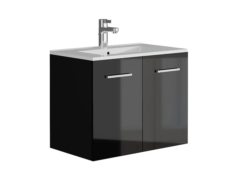 Hangende wastafel - Zwart - 60 cm - LAURINE - Koop nu schappelijk uw online meubelshop