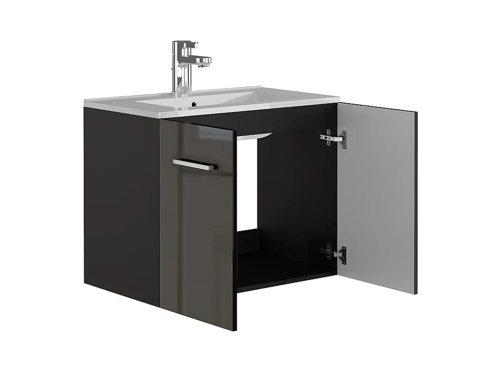 Hangende wastafel - Zwart - 60 cm - LAURINE - Koop nu schappelijk uw online meubelshop