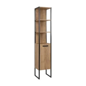 Hoge Kast BROOKLIN HC35 1D 35x33x185 Lichtbruin
