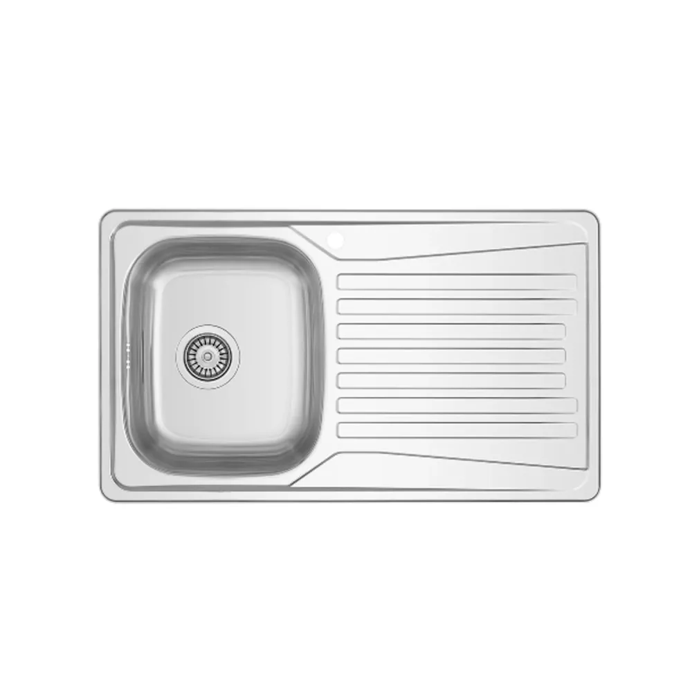 Kitchen sink roestvrij staal steel model LS02 right drainer 86x50 cm