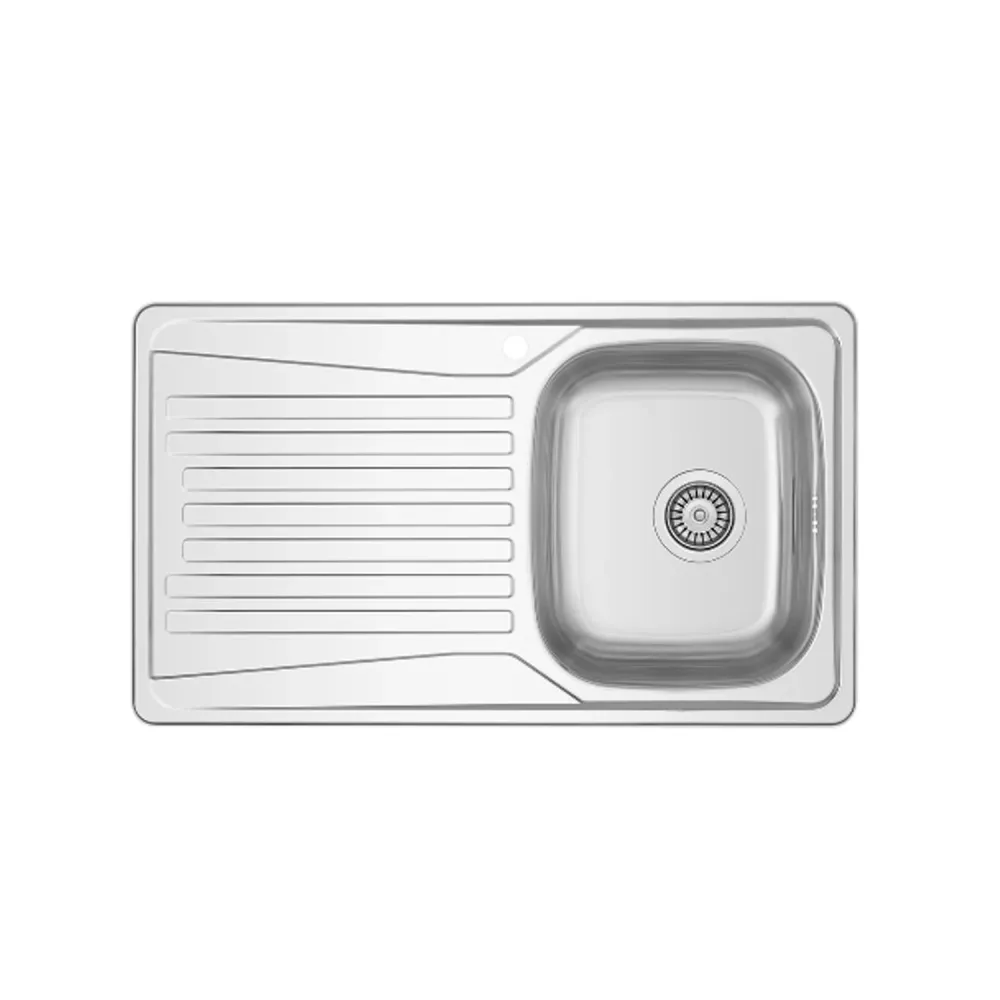 Kitchen sink RVS steel model LS02 left drainer 86x50 cm
