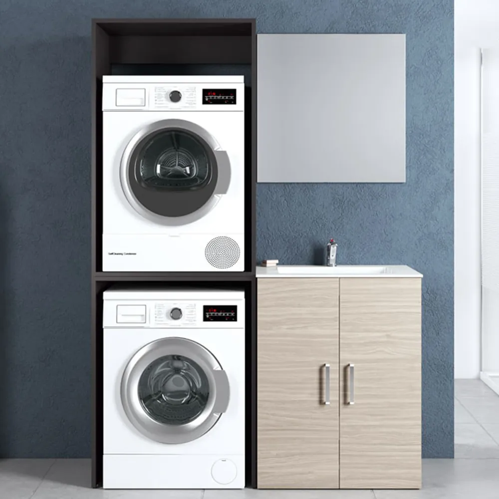 Laundry Furniture Composition Area51-08 sink, washing machine and dryer modules, and mirror - Olmo Rosseau