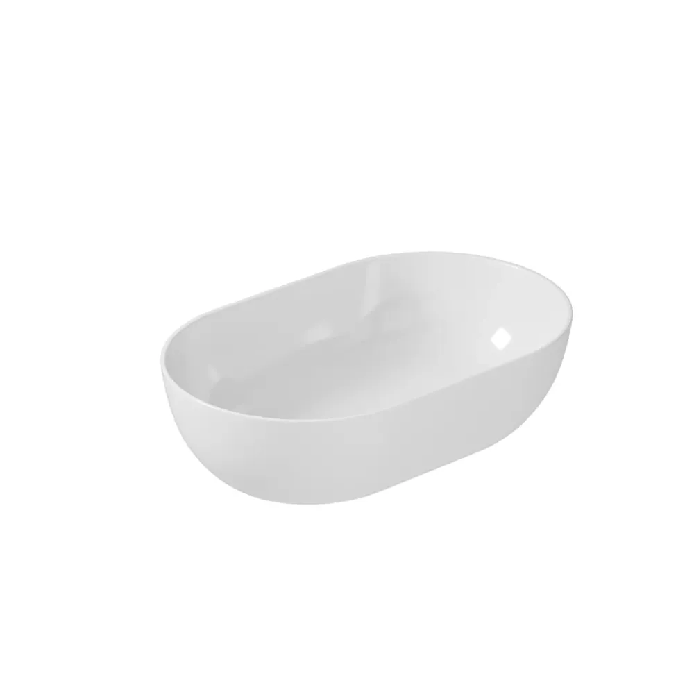 Oval countertop sink 60x38 cm Dream series Ceramica Galassia Glossy Sneeuwwit