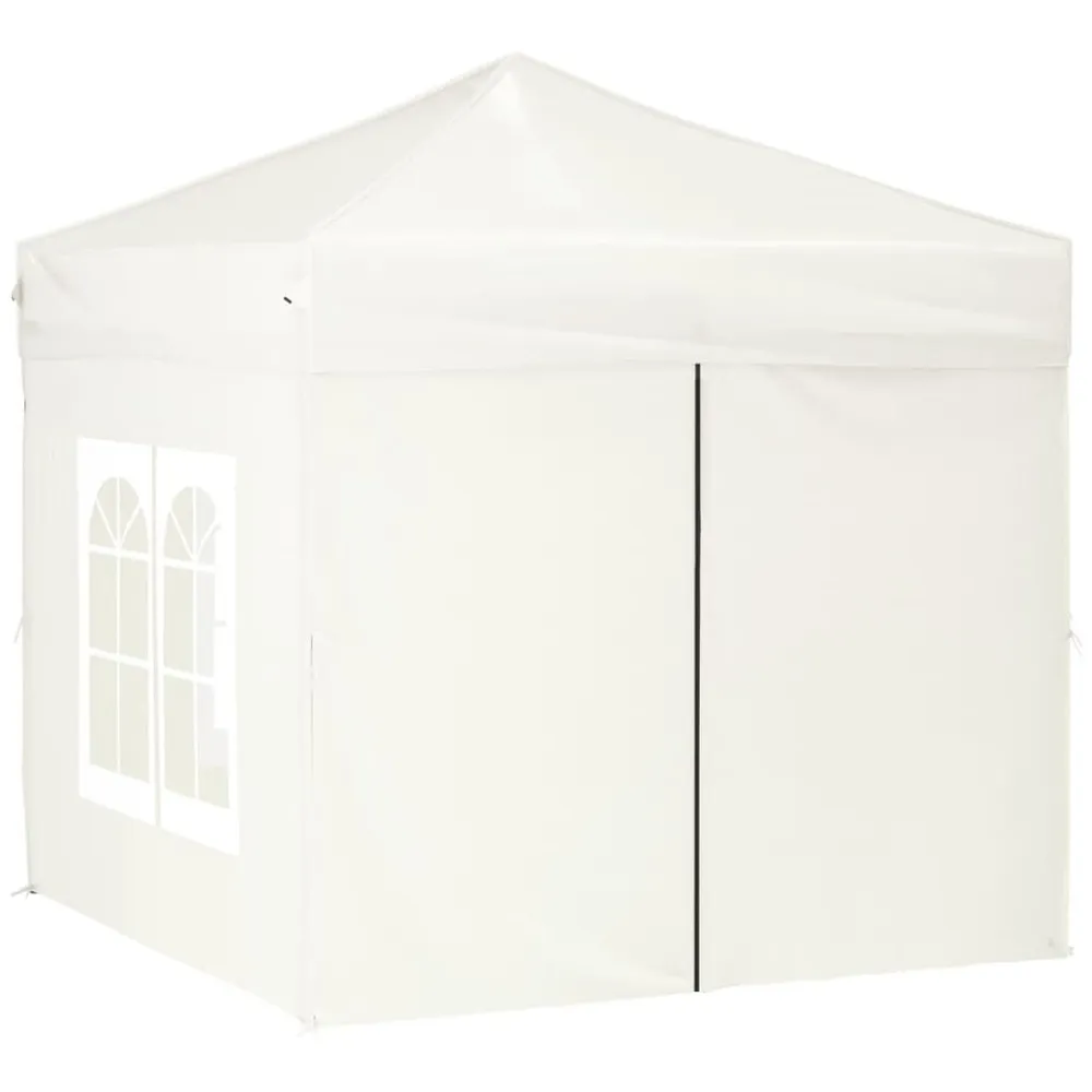 Partytent inklapbaar met zijwanden 2x2 m crèmekleurig