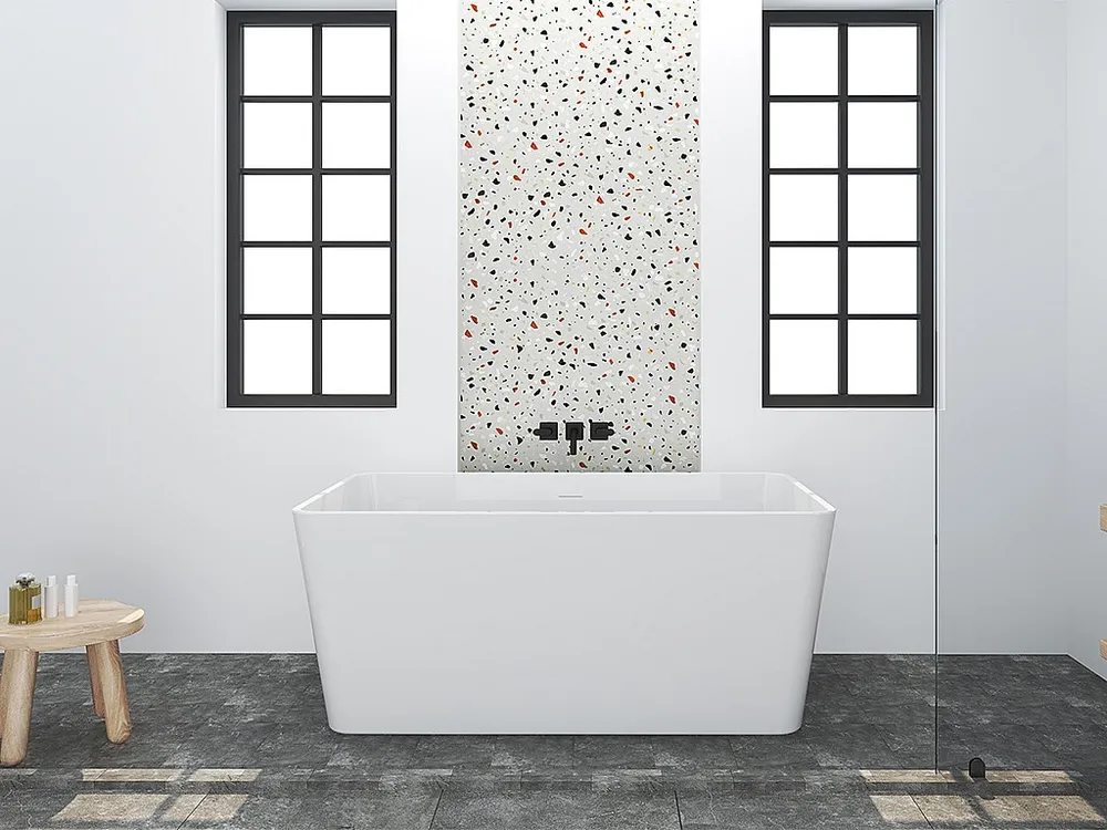Rechthoekig eilandbad - 208 L - 150 x 70 x 55 cm - Wit - Acryl - SPICARA