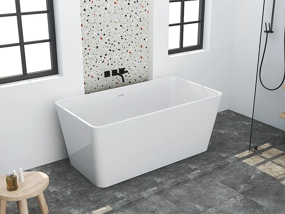 Rechthoekig eilandbad - 208 L - 150 x 70 x 55 cm - Wit - Acryl - SPICARA