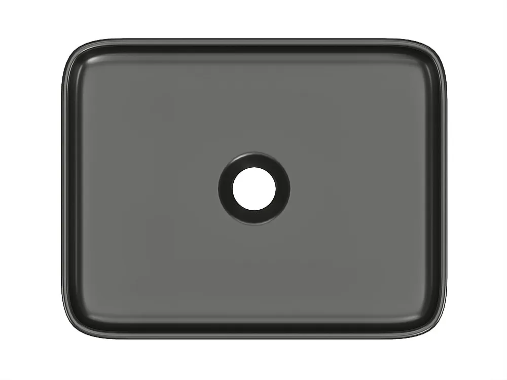 Rechthoekige zwarte opzetwastafel - Mat - JUNIKO II