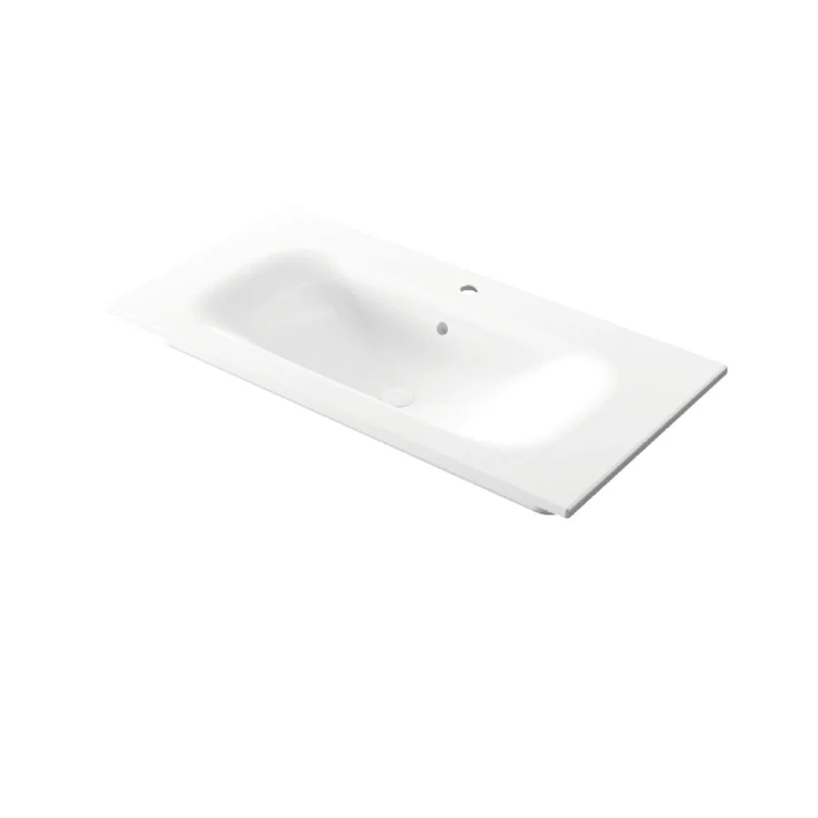 Rectangular built- sink glossy white ceramic 101x51cm Donzig Design-Ceramics series
