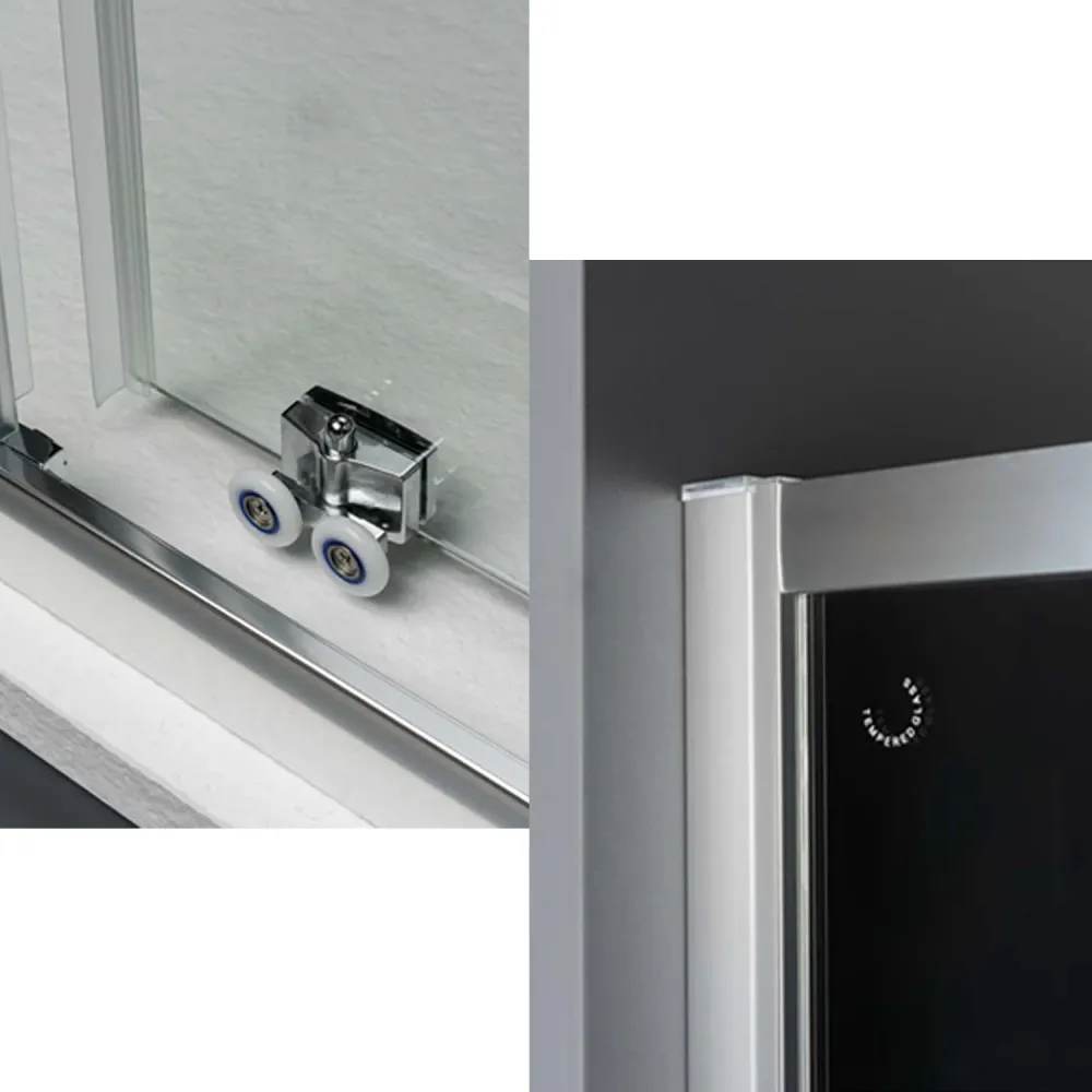 Rectangular corner shower enclosure 100x120 Loop model textured dek Smart Clean anti-limescale glass