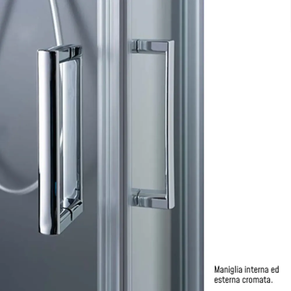 Rectangular corner shower enclosure 100x120 Loop model textured dek Smart Clean anti-limescale glass