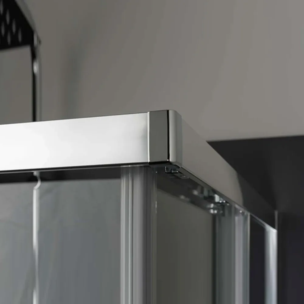 Rectangular corner shower enclosure 100x120 Loop model textured dek Smart Clean anti-limescale glass