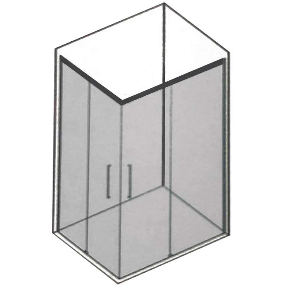 Rectangular shower enclosure corner opening cm 80x90 Lauren model 8 mm tempered glazen - RIGHT SIDE