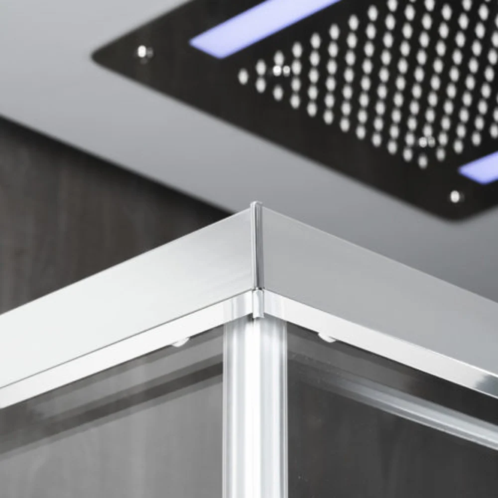 Rectangular shower enclosure corner opening cm 80x90 Lauren model 8 mm tempered glazen - RIGHT SIDE