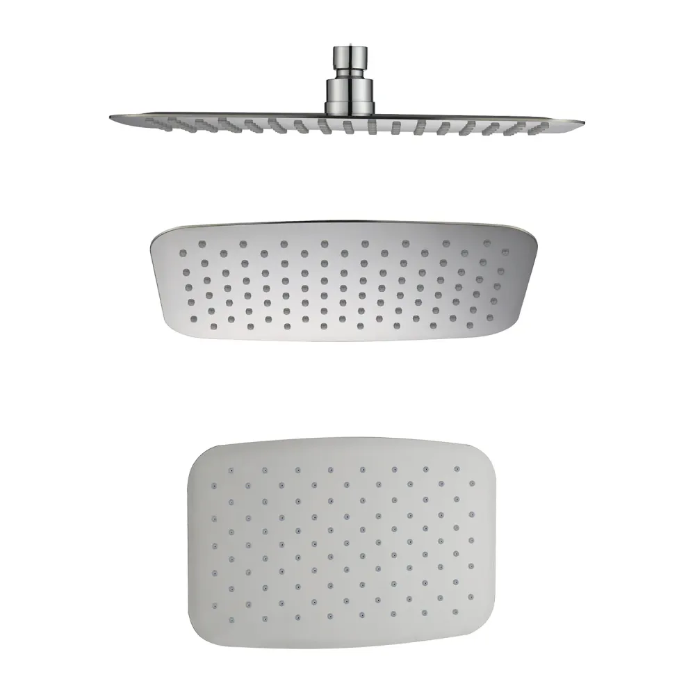 Rectangular shower head 30x20 roestvrij staal steel thickness 2 mm silicone anti-limescale jets