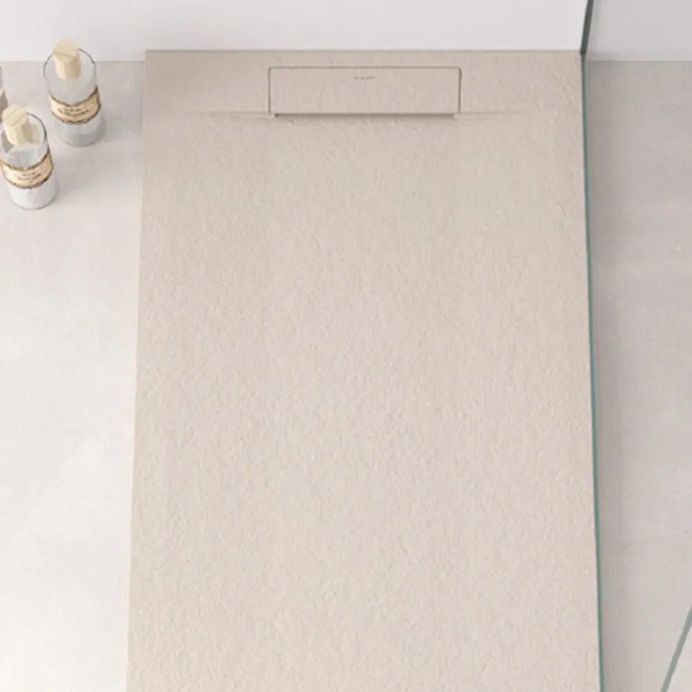 Resin shower tray model Titano 90x140 cm cream stone effect