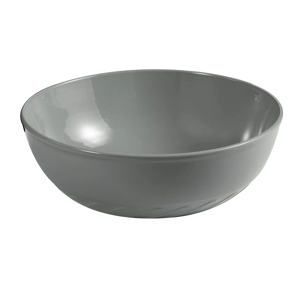 Round countertop sink Slim steengoed gray cement diameter 40 cm and height 14.5 cm