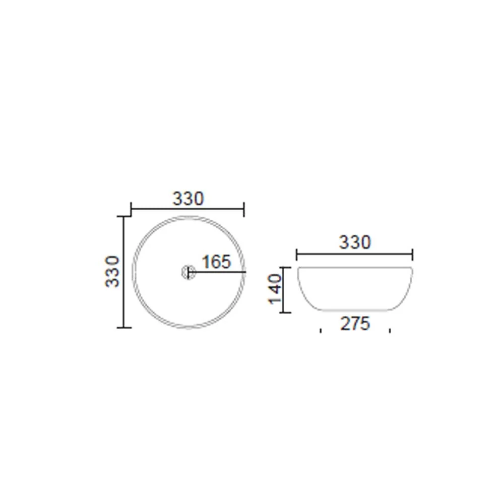 Round countertop sink Smal ceramic gray cement diameter 33 cm