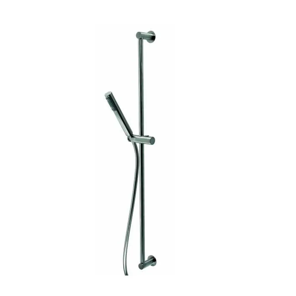 Satin-finished Bossini Zen Inox shower slide bar 90 cm rod
