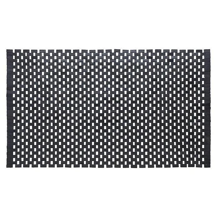 Sealskin Badkamermat Woodblock - 90 x 52 cm, Zwart, Teakhout