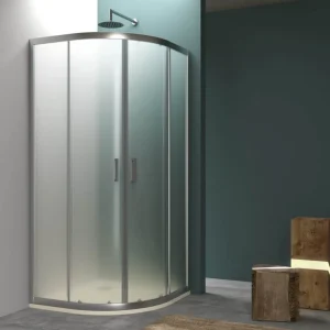 Semicircular shower enclosure cm 80x80 Slim sliding opening 6 mm frosted tempered glass