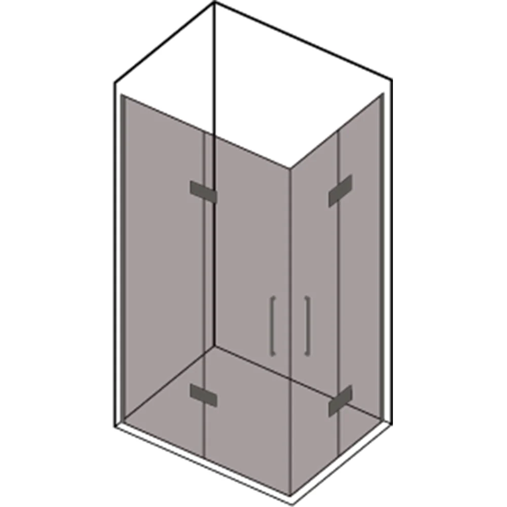 Shower enclosure 90x80 cm folding corner opening model Beauty 8 mm tempered glazen - LEFT SIDE