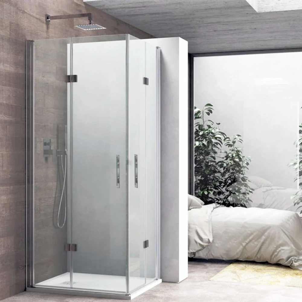 Shower enclosure corner folding door 80x100 cm Beauty model 8 mm tempered glaswerk - RIGHT SIDE