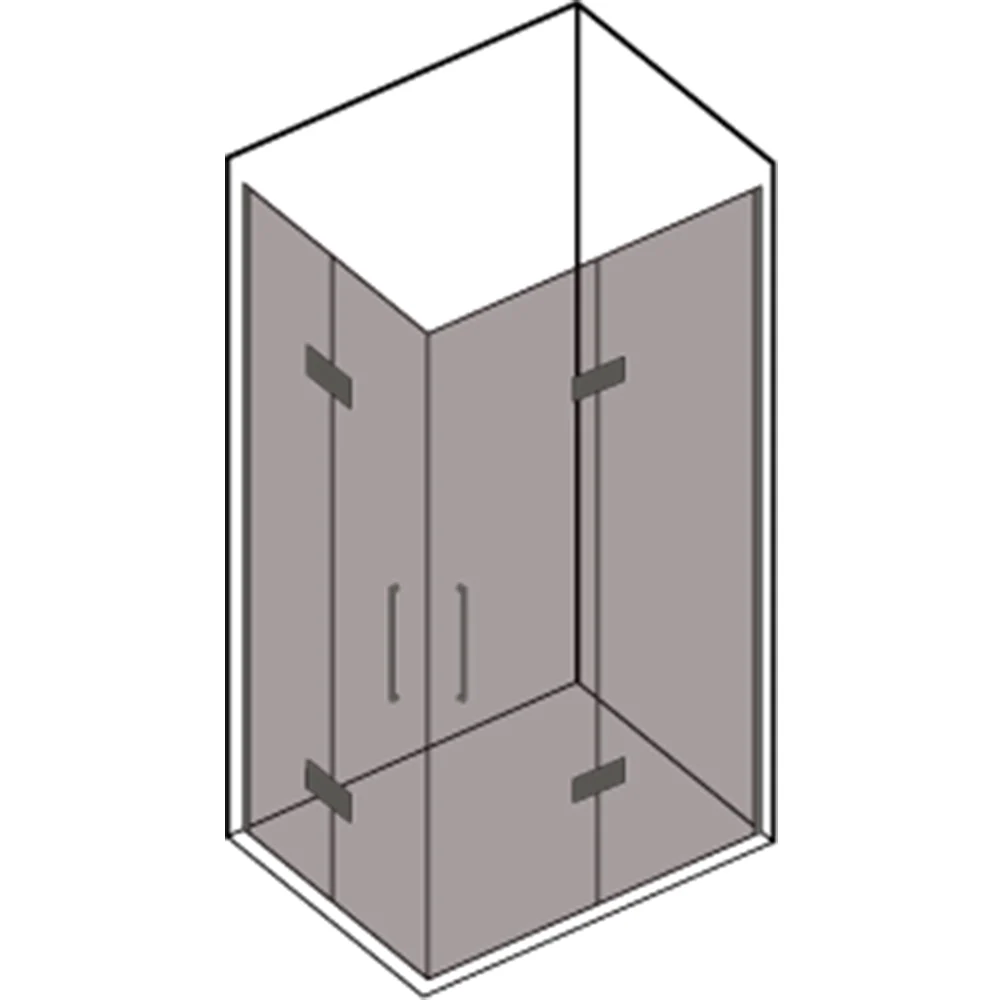 Shower enclosure corner folding door 80x100 cm Beauty model 8 mm tempered glaswerk - RIGHT SIDE