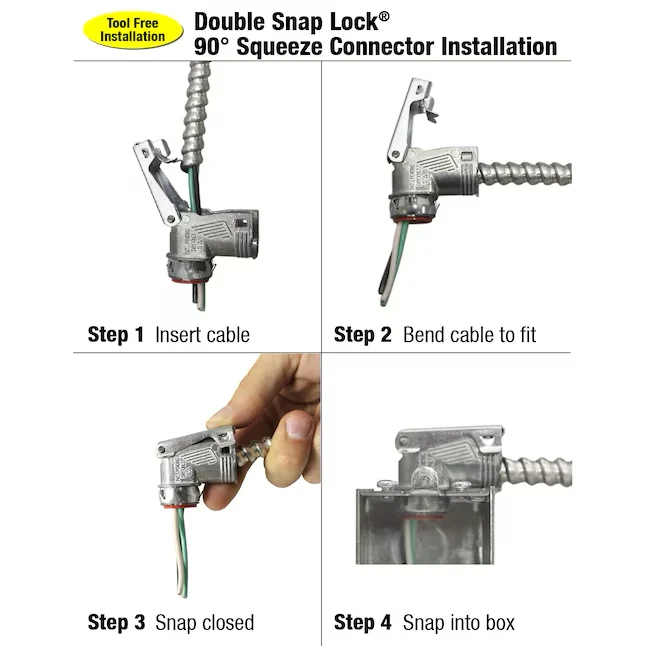 Sigma ProConnex 1/2- 90-Degree Buigzaam Die Cast Zinc Squeeze Connector Conduit Fittings