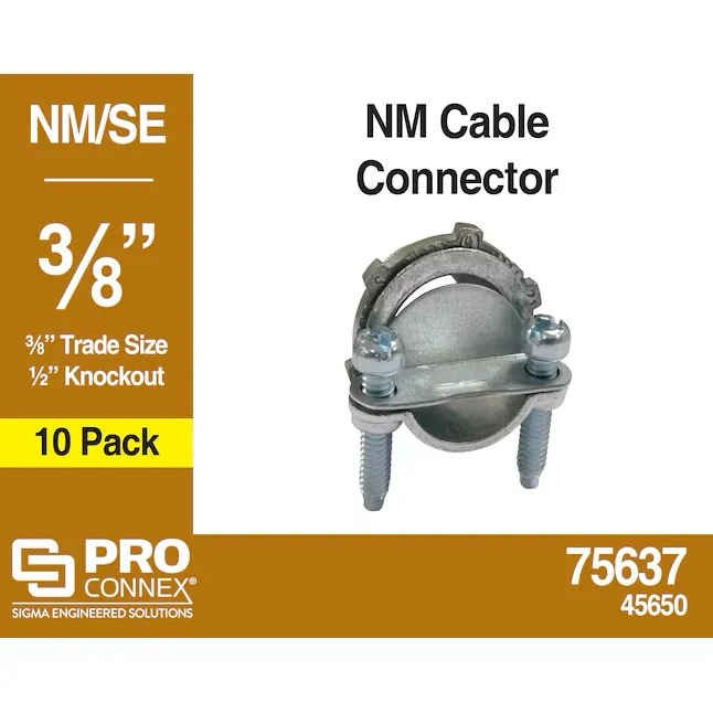 Sigma ProConnex 3/8- Die Cast Zink Clamp-on Type Service Entrance Connector Conduit Fittings (10-Pack)