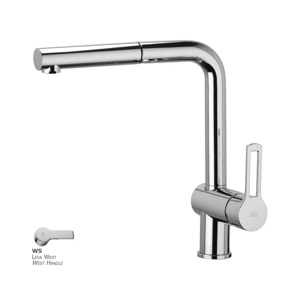 Sink mixer pull-out shower Paffoni West series - Chroom