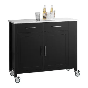 SoBuy FKW108-SCH Rolling Trolley Rolling Kitchen Cart Multifunctioneel Buffet met Zijplank