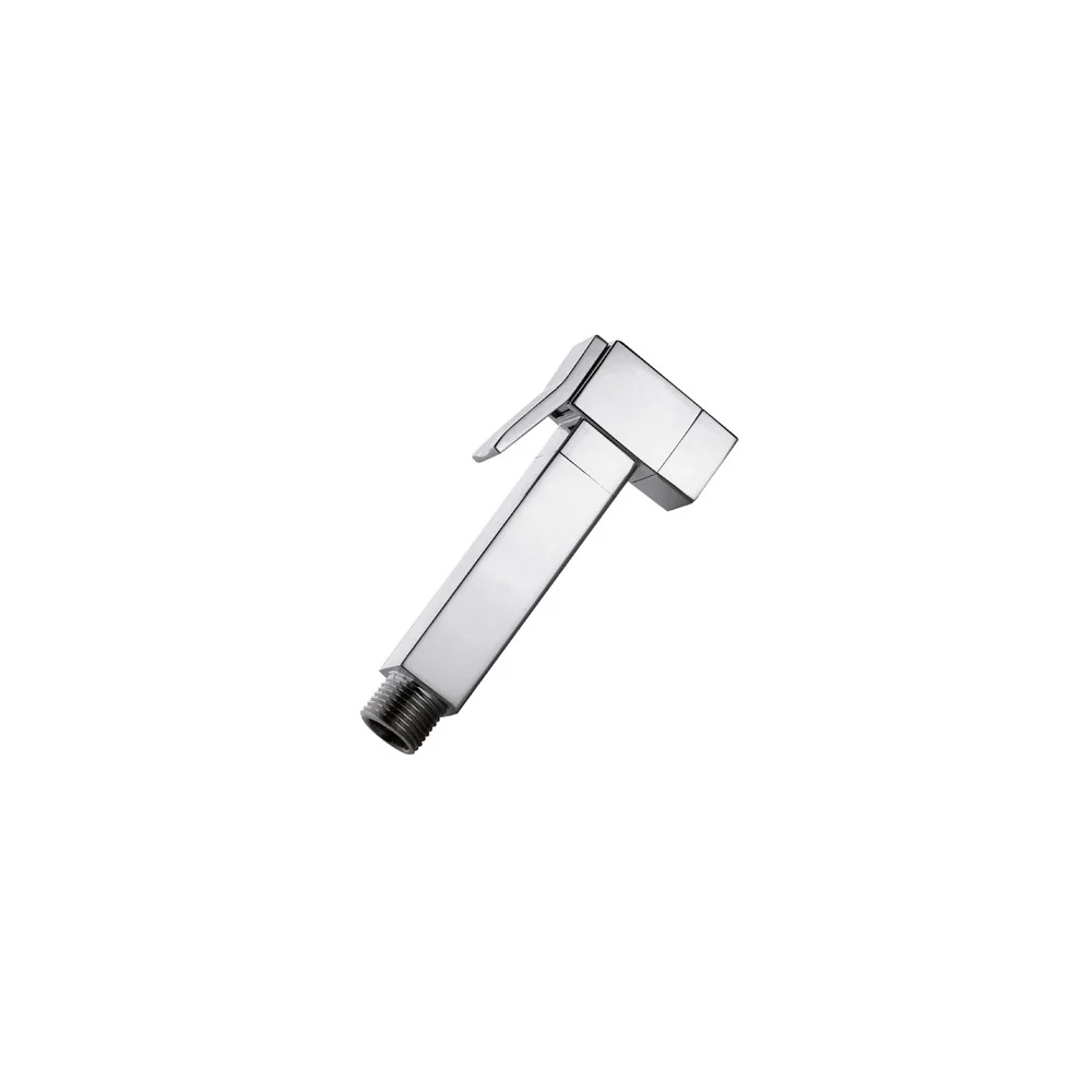 Square push-button shower head bidet brush series 'SQ' chrome-plated messing