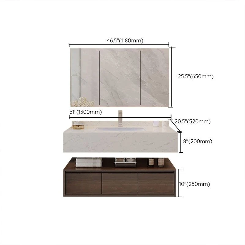 Strak Wall Mount Rectangular Bathroom Vanity Set Sink Included 31l