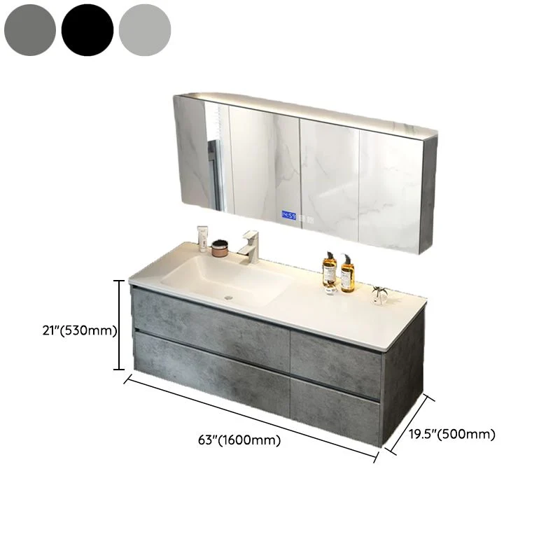 Wall Mount Sink Included Sink Vanity Mirror Faucet Bathroom 35l