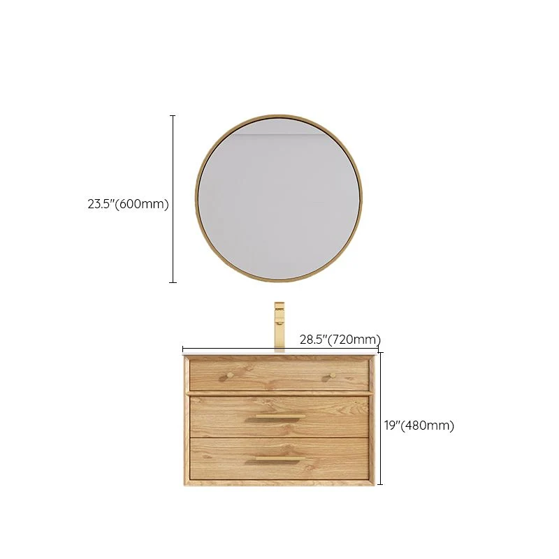 Wood Freestanding Vanity Set Drawers Rectangle Individueel Sink Bathroom Vanity Mirror 24l