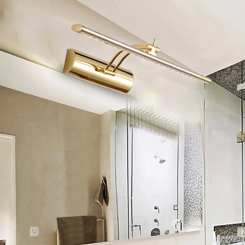 16"/21.5" Wide Linear Wall Mounted Lamp Modernism Metal LED Bathroom Vanity Wall Sconce Verguld Finish Gold