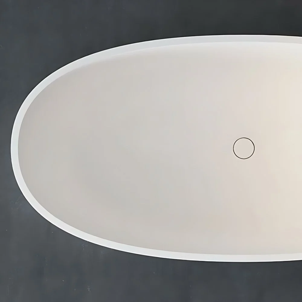 22.05-inch Lang Stone Oval Bathtub Soaking Freestanding Bath Matte