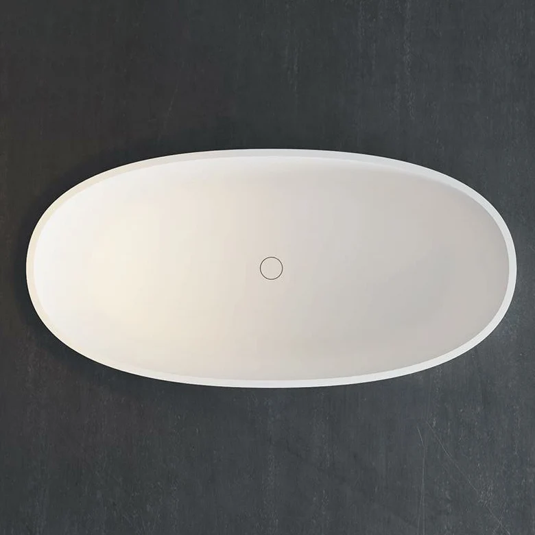 22.05-inch Lang Stone Oval Bathtub Soaking Freestanding Bath Matte