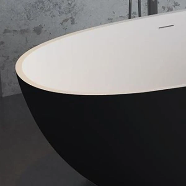 22.05-inch Lang Stone Oval Bathtub Soaking Freestanding Bath Matte