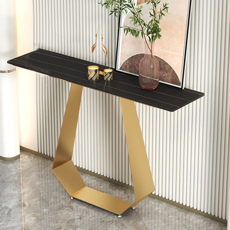 31.5" H Contemporary Console Accent Table Antique Finish Sofa Console Table Marble 31l