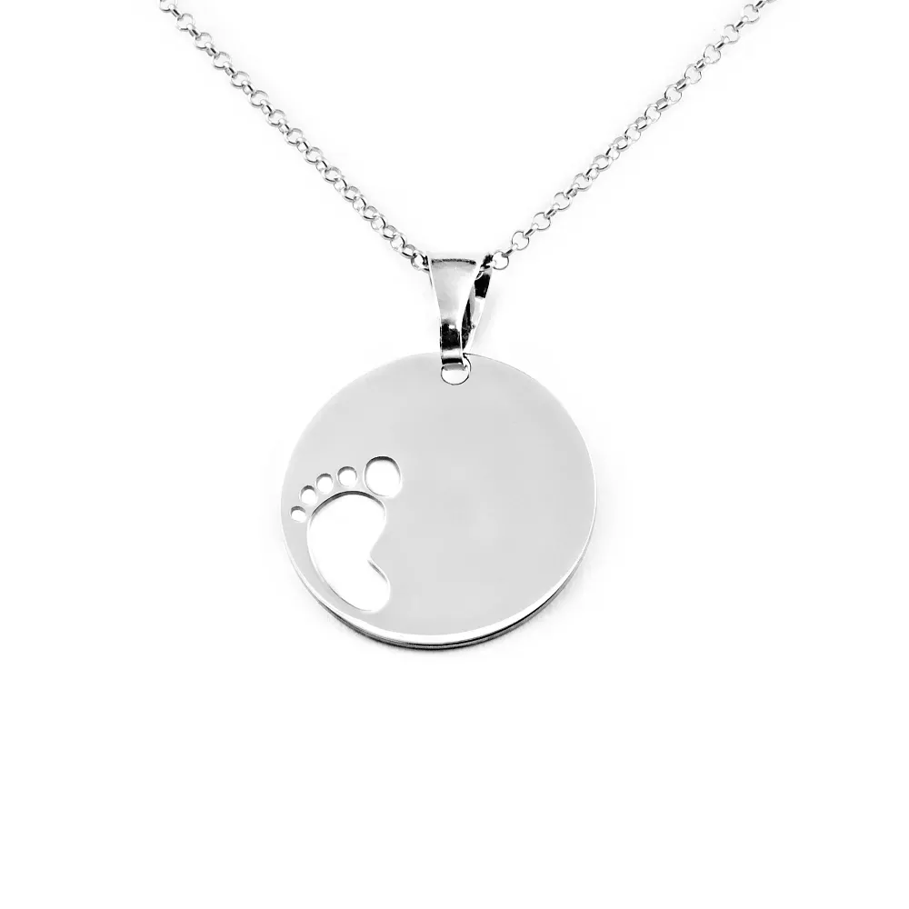 925 Sterling Platinagrijs Foot Pendant shine
