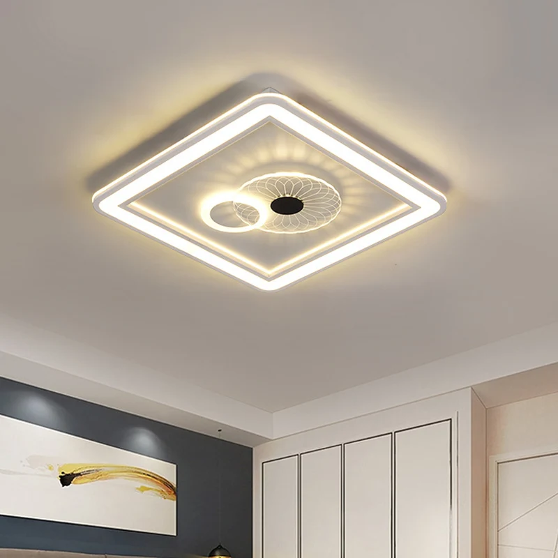 Acrylic Squared Ceiling Flush Modernism LED Flushmount Lighting Wit Bedroom White
