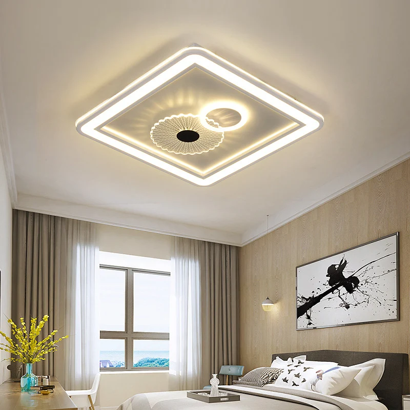 Acrylic Squared Ceiling Flush Modernism LED Flushmount Lighting Wit Bedroom White