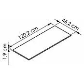 Allibert Wastafelblad Border - 46 x 120 x 1,9 cm, Eik Halifax Natuur