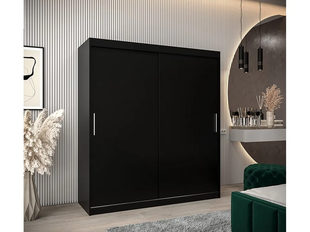 ARMARIO TOKYO DE PUERTAS CORREDERAS 200/180/62 2 puertas (Negro/Negro)