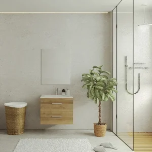 Badkamermeubel - Licht naturel - 60 cm - KAYLA - Koop nu voordelig uw online meubelshop