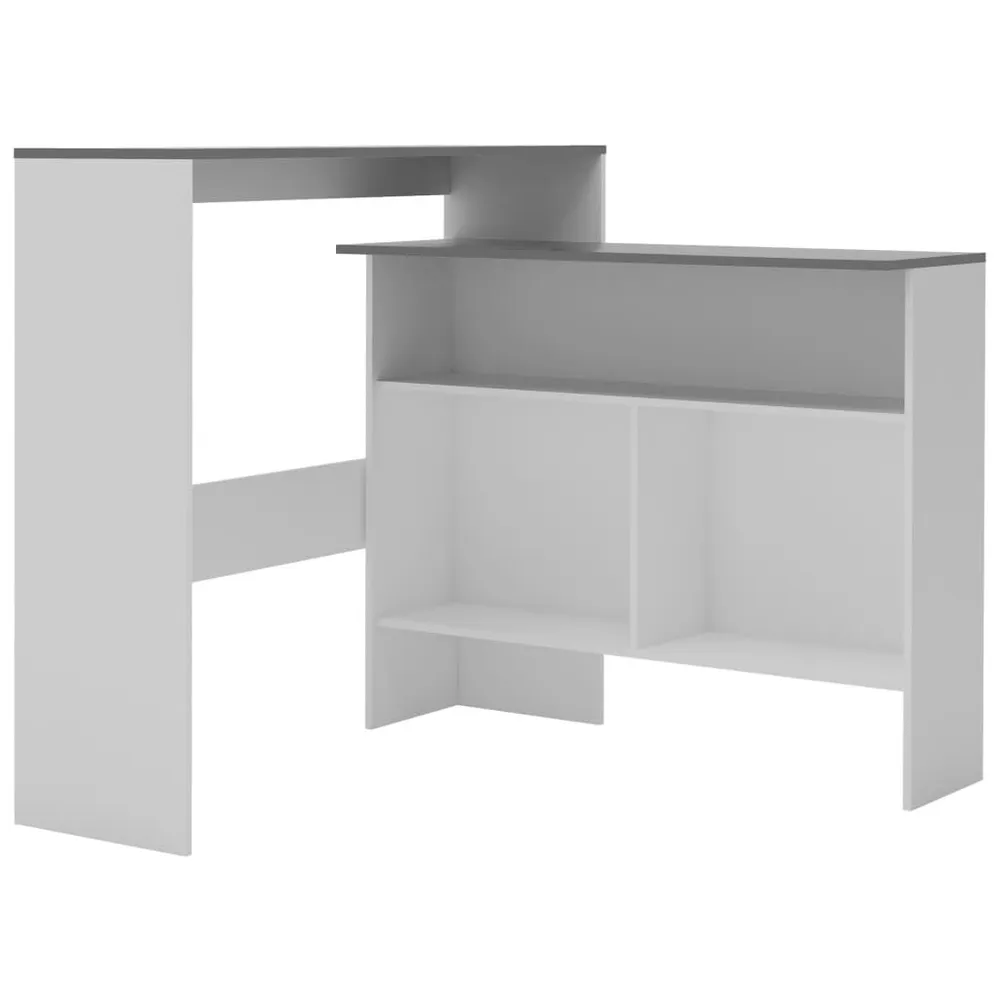 Bartafel met 2 tafelbladen 130x40x120 cm wit en grijs
