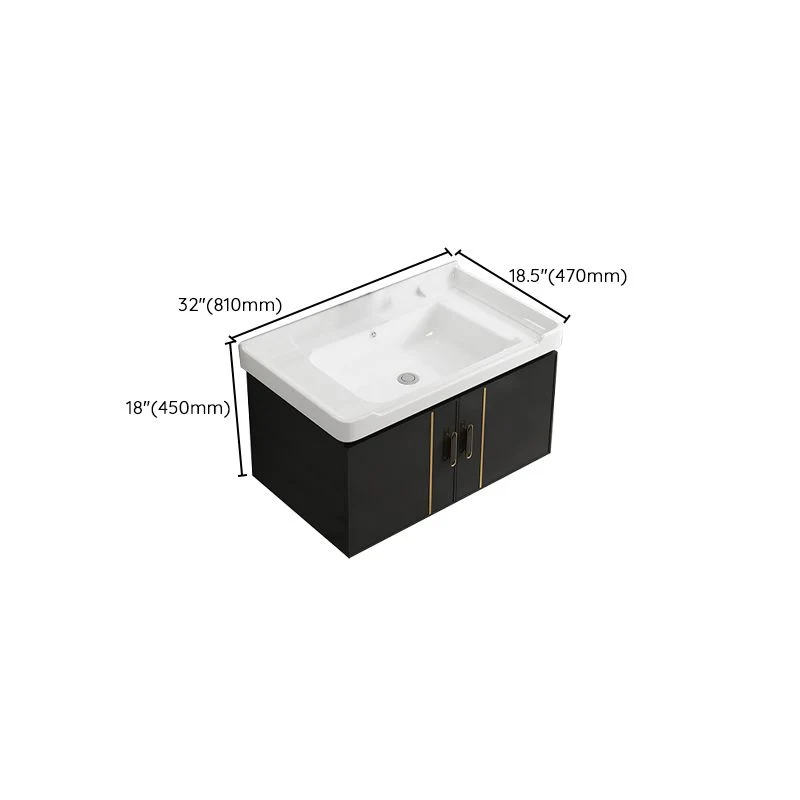 Bathroom Vanity Wall Mounted Sink Vanity Ceramic Spatwaterdicht Mirror 17l